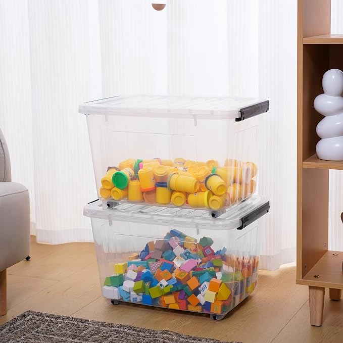 Citylife 54 QT Clear Plastic Storage Bins - Image 4