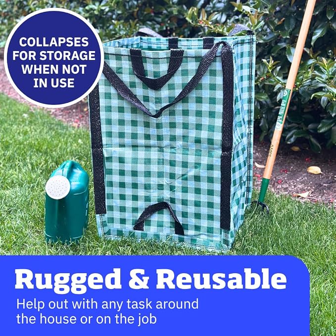 DURASACK Heavy Duty Home and Yard Bags 48-Gallon Reusable Self-Standing Lawn - Image 5