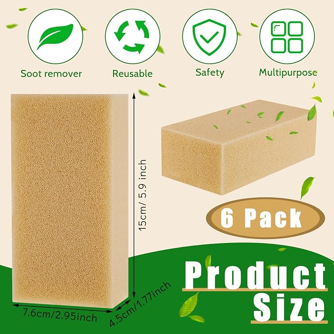 Tessco for you 6 Pcs Reusable Soot Eraser Sponge for Dry Cleaning - Image 3