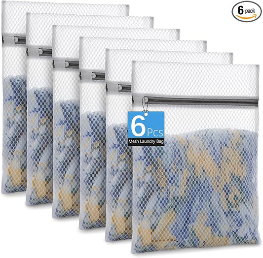 6-Pack Honeycomb Mesh Laundry Bags by Tocode
