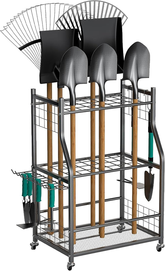 EVERHANGER Garden Tool Organizer Stand, Garage Tool Storage Organization by EVERHANGER
