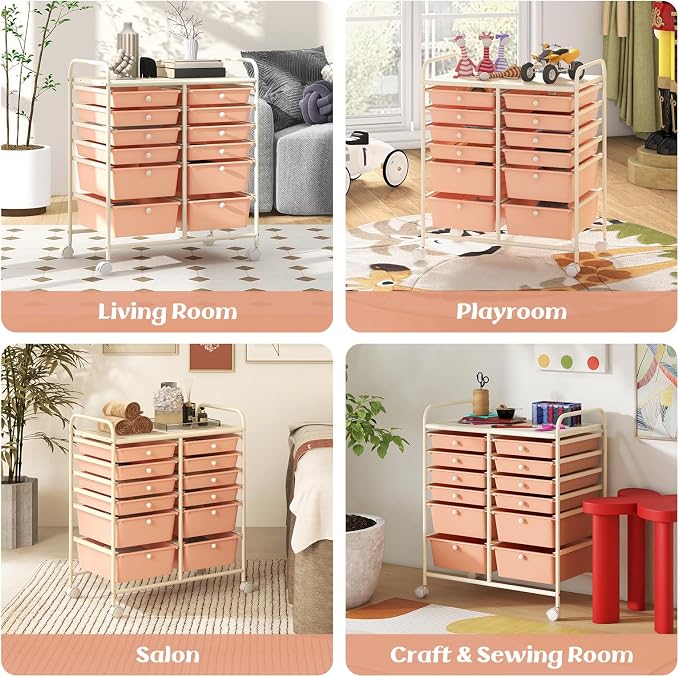 GOFLAME 12-Drawer Rolling Storage Cart, Mobile Utility Cart - Image 8