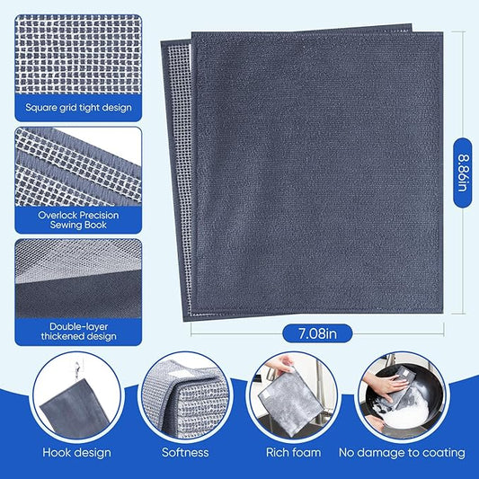 10Pcs New Upgrade 2-Layer Non Scratch Wire Dishcloth, Wire Dishwashing Rag - Image 2
