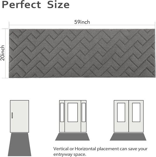 hicorfe Indoor Doormat, Front Back Door Mat Rubber Backing Non Slip Door Mats - Image 2