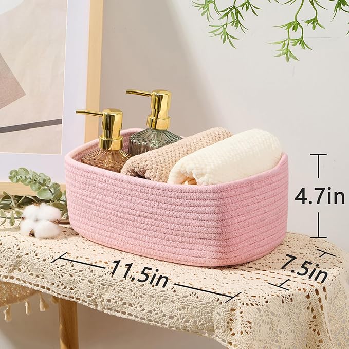 Small Storage Baskets for Organizing | Closet Organizer Bins | Shelf Toy Basket - Image 3