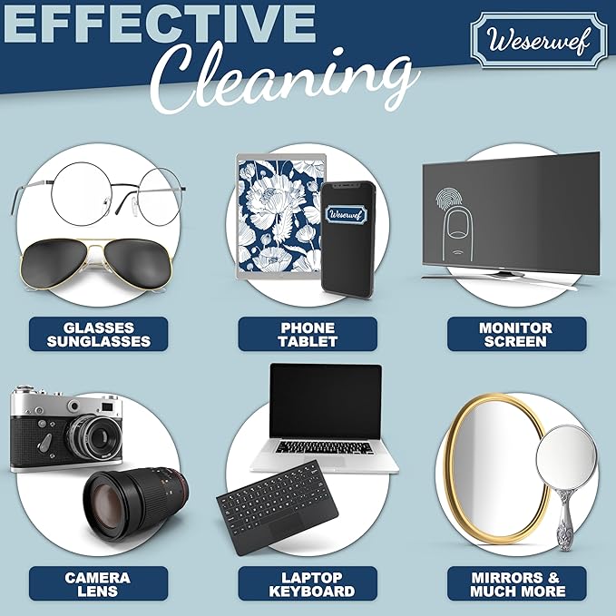 WESERWEF Design Microfiber Glasses Cleaning Cloth – Premium Cleaning Cloth - Image 4