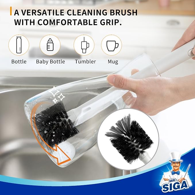 MR.SIGA Water Bottle Brush and Straw Cleaner Brush, Long Handle Bottle Cleaner - Image 7