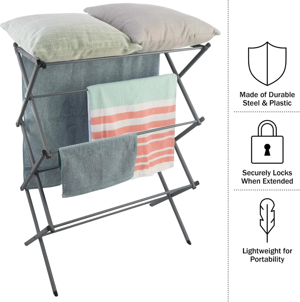 Accordion Foldable Drying Rack, Heavy Duty Laundry Rack for Small Spaces