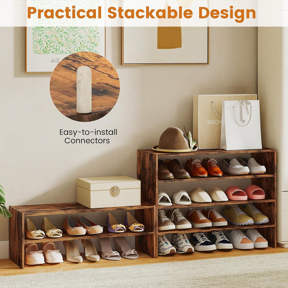 COSTWAY 6-Tier Shoe Rack, Extra Wide Shoe Shelf Organizer