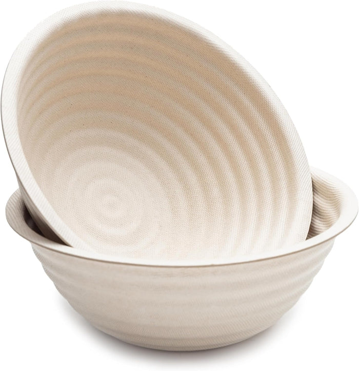 Brod & Taylor Banneton Boule 8.5” Proofing Basket for Sourdough & Artisan Bread Baking – Stackable, Made From Bamboo & Sugarcane Pulp (2-Pack)