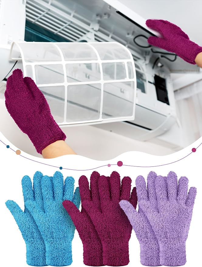 Patelai 3 Pairs Microfiber Plant Dusting Gloves Leaf Cleaning Gloves - Image 4