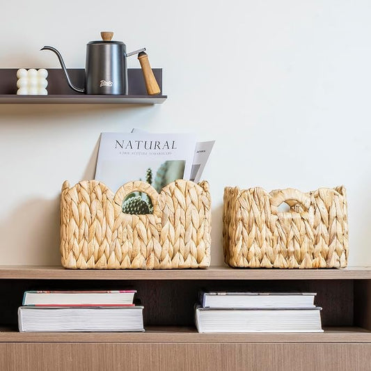 Scalloped Basket Wicker & Rattan Storage Basket - Image 2