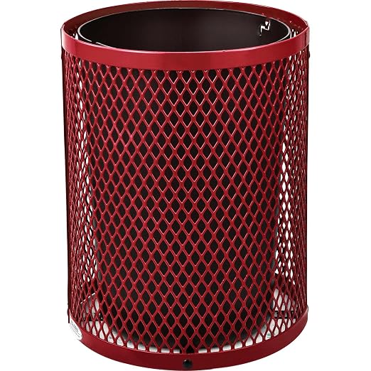 Global Industrial 36 Gallon Outdoor Steel Trash Can - Image 3
