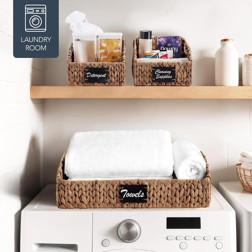 Best Choice Products Water Hyacinth Pantry Storage Baskets, Wicker Baskets w/...