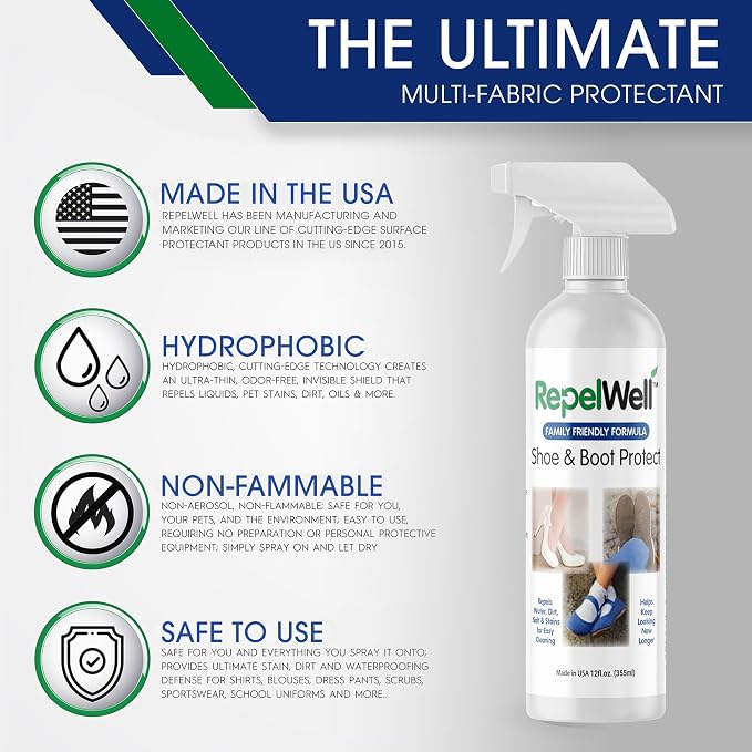 Shoe & Boot Stain & Water Repellent Eco-Friendly, Pet-Safe Spray Keeps Fabric - Image 4