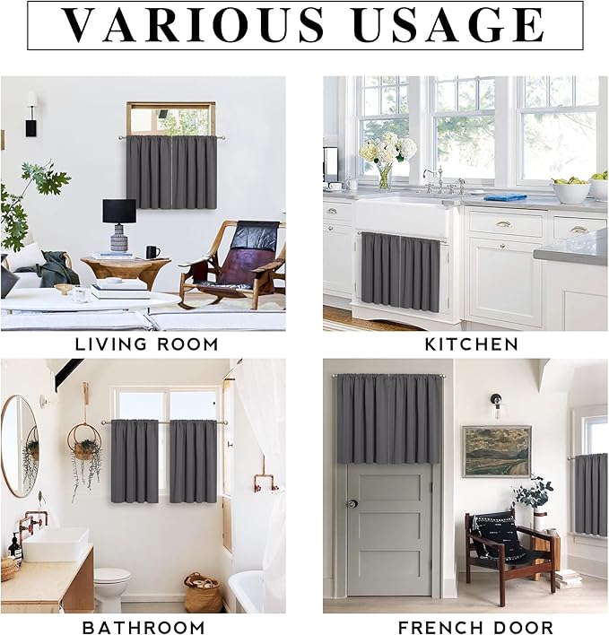 RYB HOME Blackout Curtains for Living Room, Large Window Shades for Bay Window - Image 6