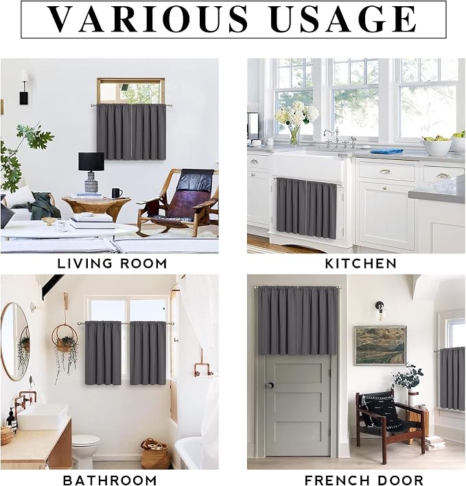 RYB HOME Small Window Curtains Blackout - Image 8