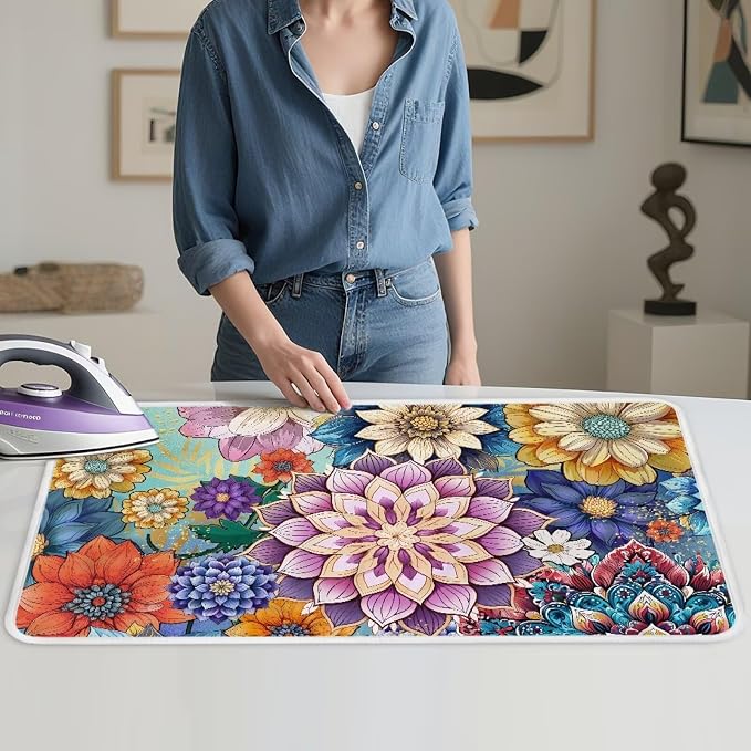 Ironing Mat Boho Flower Portable Ironing Pad Blanket - Image 4