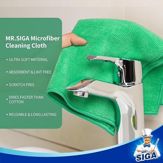 MR.SIGA Microfiber Cleaning Cloths, All-Purpose Microfiber Towels, Streak Free - Image 5