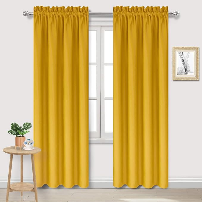 DWCN Yellow Room Darkening Blackout Curtains by DWCN
