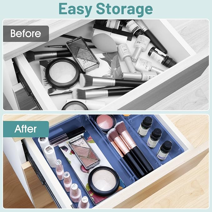 WOWBOX 25 PCS Plastic Drawer Organizer Set, 4 Sizes Desk Drawer Divider - Image 4