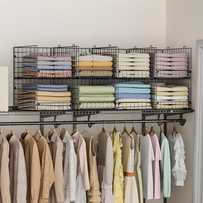 4-Tier Stackable Closet Organizers and Storage Shelves, Foldable Closet Shelf - Image 7