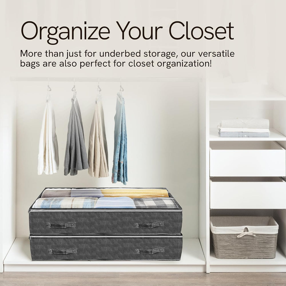 Reli. 90L Under Bed Storage with Clear Window, 8 Pack | Closet Storage Bins