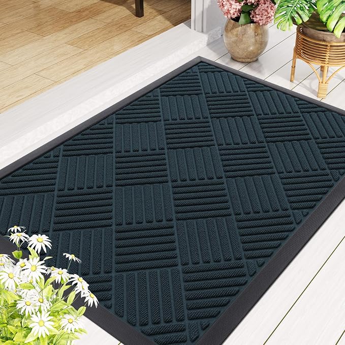Smiry Front Door Mat Outside Entrance, Heavy Duty Outdoor Indoor Mat, Natural - Image 8