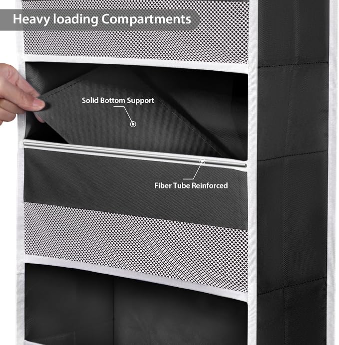 Univivi 6-Shelf Over Door Hanging Organizer Fabric Baby Door Storage - Image 5