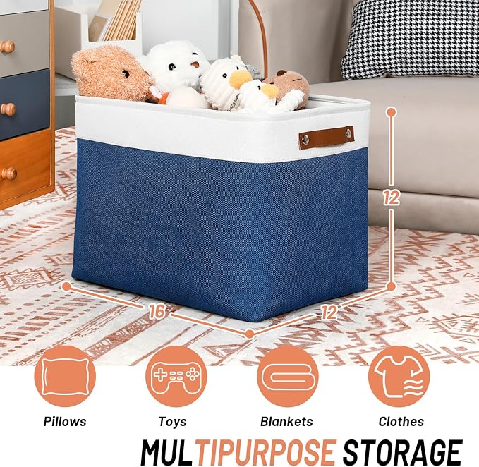 DULLEMELO Large Storage Baskets, Fabric Storage Bins - Image 2