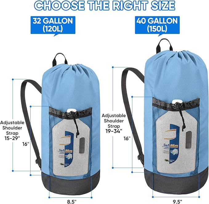 BALEINE 150L Laundry Bag Backpack, 900D Oxford Fabric Large Travel Laundry Bags - Image 2