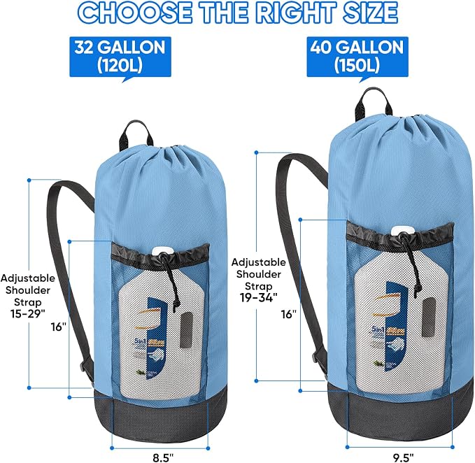 BALEINE 120L Laundry Bag Backpack, 900D Oxford Fabric Large Travel Laundry Bags - Image 2