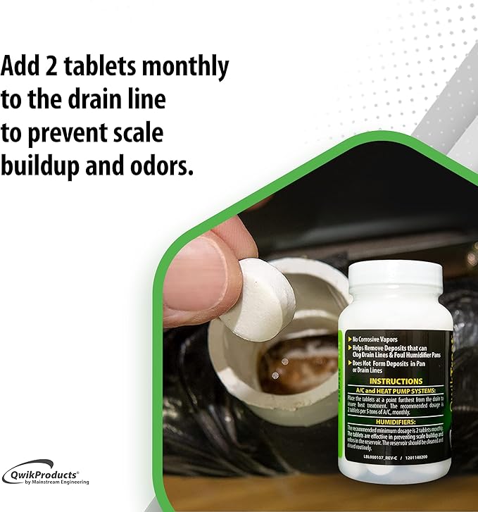 QwikTreat Condensate Pan Treatment Tablets, AC Drip Pan Tablets Air Conditioner - Image 5