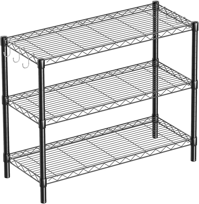 3-Shelf Adjustable Metal Shelf Wire Shelving Unit Storage Rack Display Shelf by GuanRiver