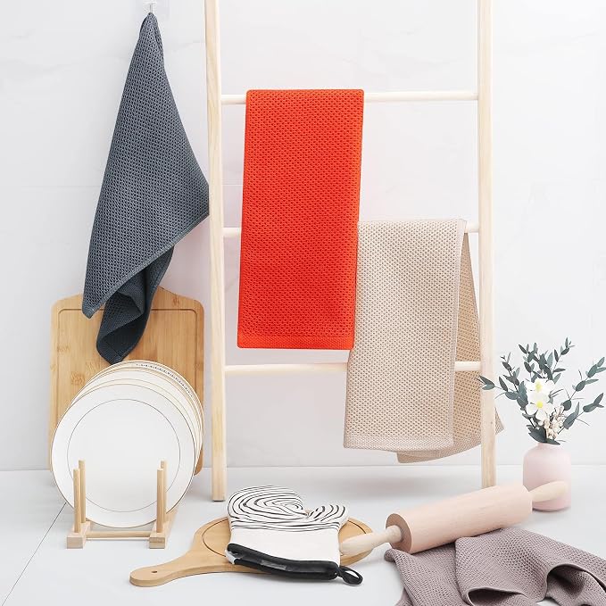 Homaxy 100% Cotton Waffle Weave Kitchen Dish Towels, Ultra Soft Absorbent Quick - Image 6