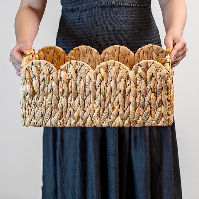Scalloped Basket Wicker & Rattan Storage Basket - Image 3