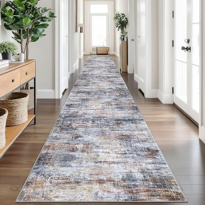 IOHOUZE Abstract Runner Rug 3x20 Ft Extra Long Washable Runners by iOhouze