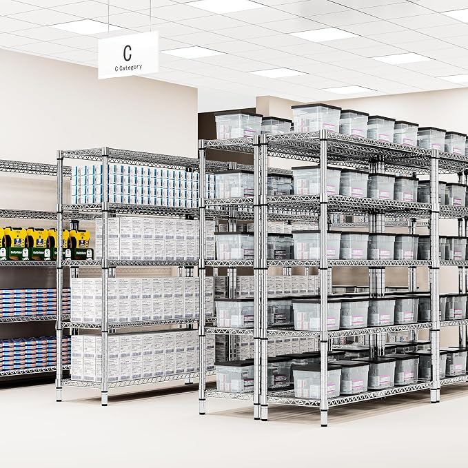 1760 LBs 4 Tier Storage Rack Metal Wire Shelving Unit, Storage Standing Shelf - Image 5