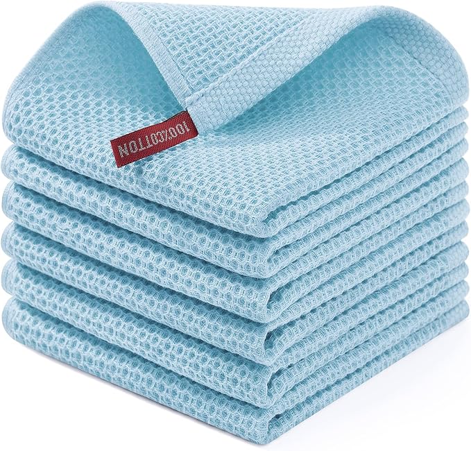 Homaxy 100% Cotton Waffle Weave Kitchen Dish Cloths, Ultra Soft Absorbent Quick by Homaxy