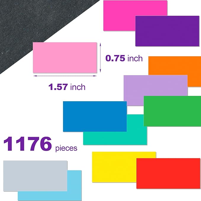 YSHIHE Colored Label Stickers, Rectangular Color Coding Stickers 1.57 x 0.75 - Image 3