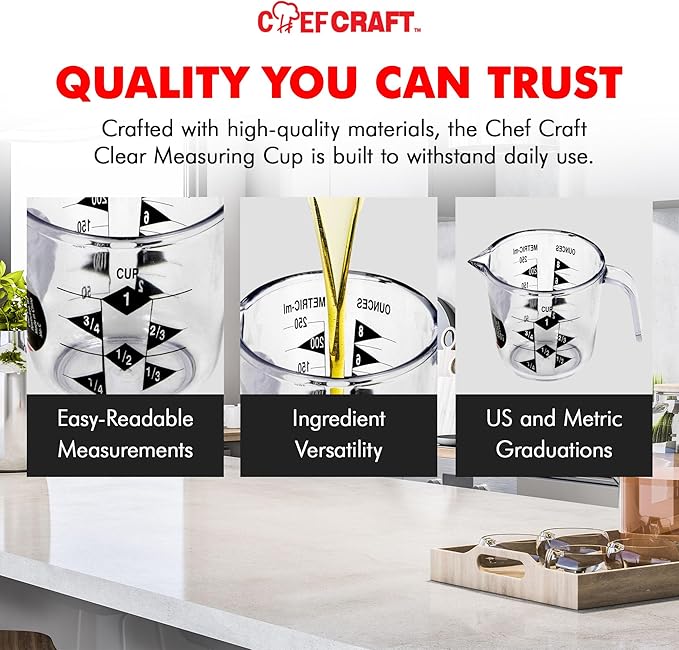 Chef Craft Select Plastic Measuring Cup, 1 Cup Capacity - Image 6