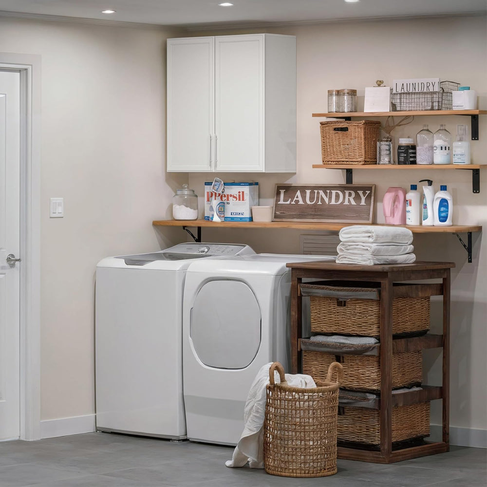 Furnaza 30" W White Wall cabinets for Laundry Room with Adjustable Shelf