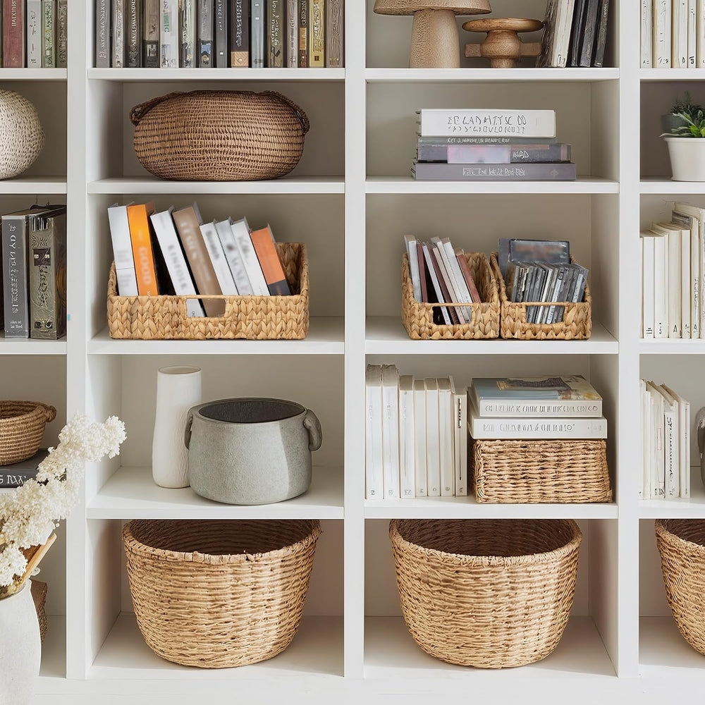 StorageWorks Water Hyacinth Basket Organizer, Pantry Storage Baskets,3-Pack