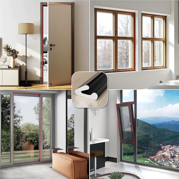 V-Shaped Weather Stripping Door Seal, 52.5FT Draft Stopper - Image 9