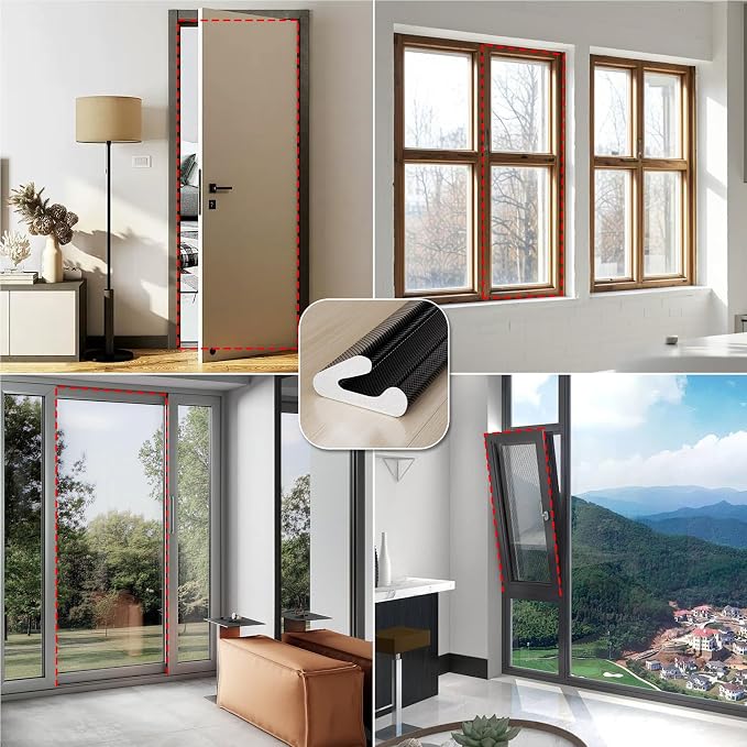 V-Shaped Weather Stripping Door Seal, 19.7FT Draft Stopper - Image 9