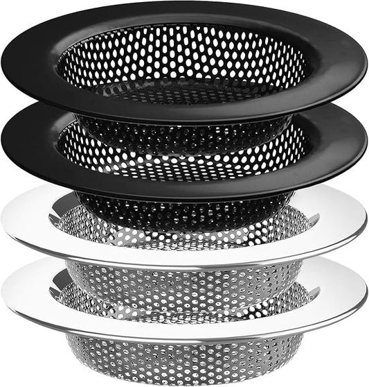 4 Pcs Stainless Steel Mesh Sink Drain Strainer, 4.5" Top / 3" Kitchen Filter by BESSEEK