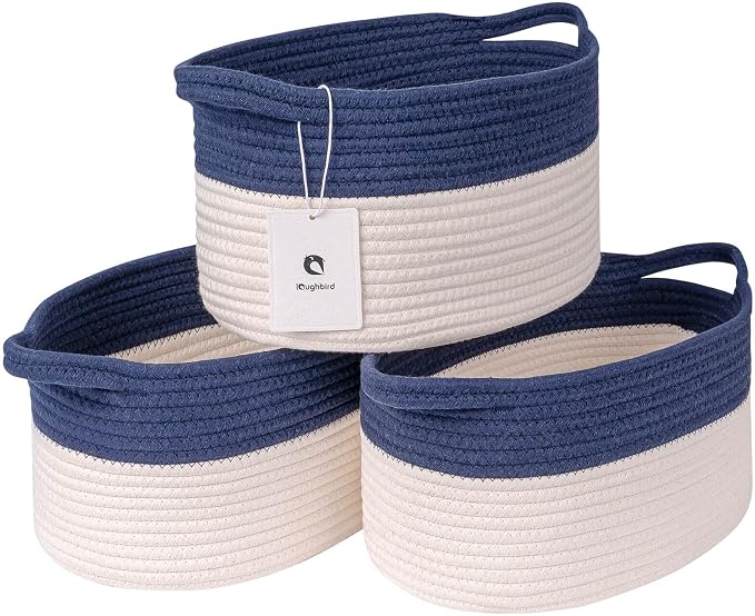 Medium and Large Woven Basket//With Handle, Used by Laughbird