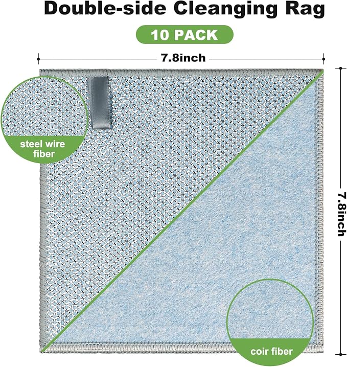 20pcs Non Scratch Wire Dishcloth Multipurpose Wire Dishwashing Rag - Image 2