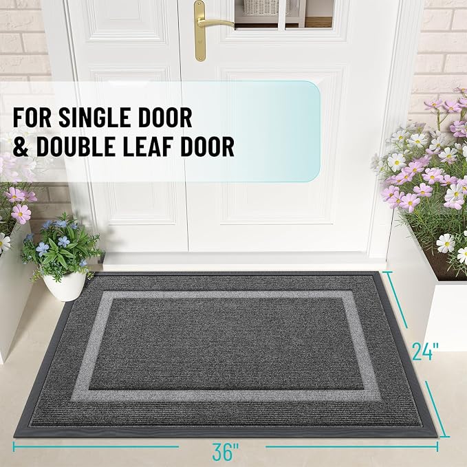 OLANLY Front Door Mat Indoor Outdoor Entrance, Waterproof All-Season, - Image 2