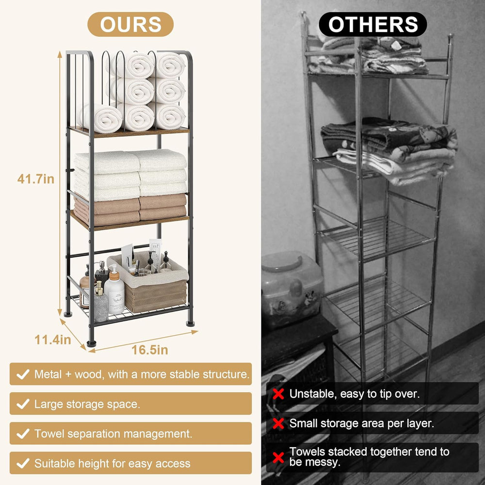 3-Tier Freestanding Towel Racks for Bathroom, Towel Rack Stand